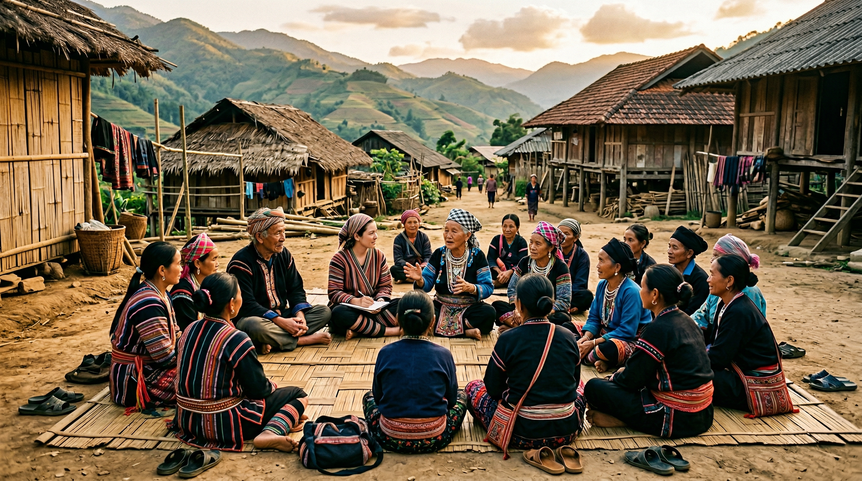 Zomi community gathering in a highland village
